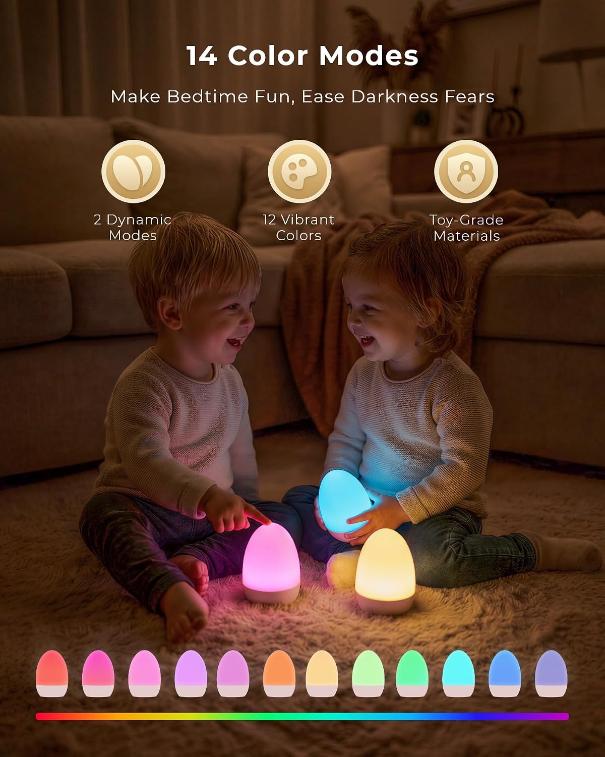 Detalle 2 de FULNIX Egg Night Light with 17 Color Modes