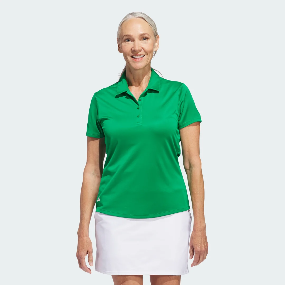 Detalle de Polo Women's Solid Performance Short Sleeve de Adidas — Verde