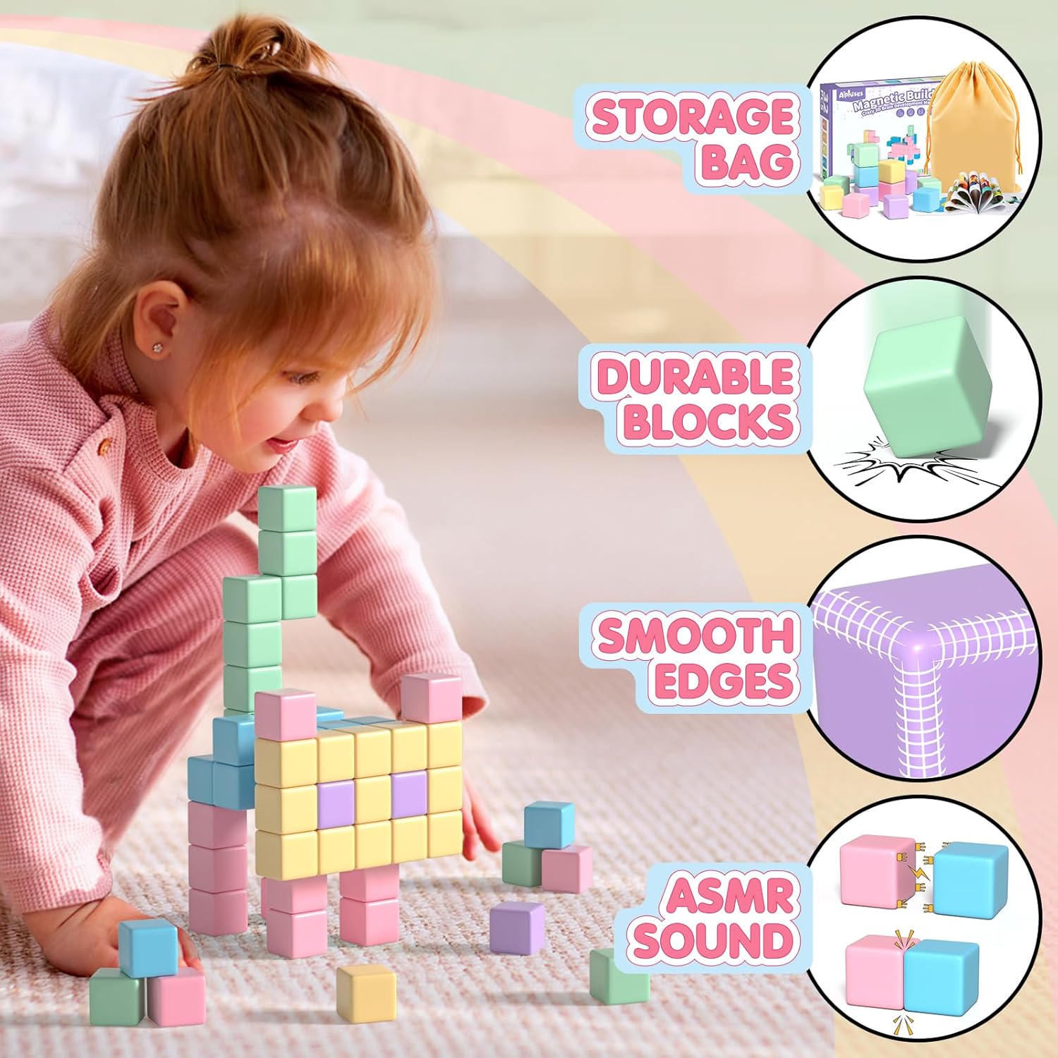 Thumbnail 1 de Apluses 32pcs Magnetic Blocks set for toddlers 🧩