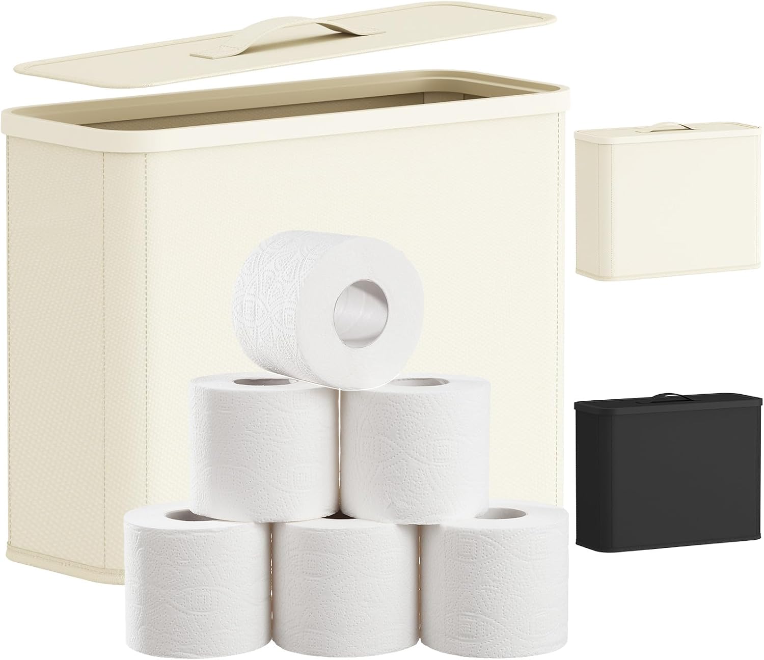Lifewit Rangement Papier Toilette 23L Blanc Crème