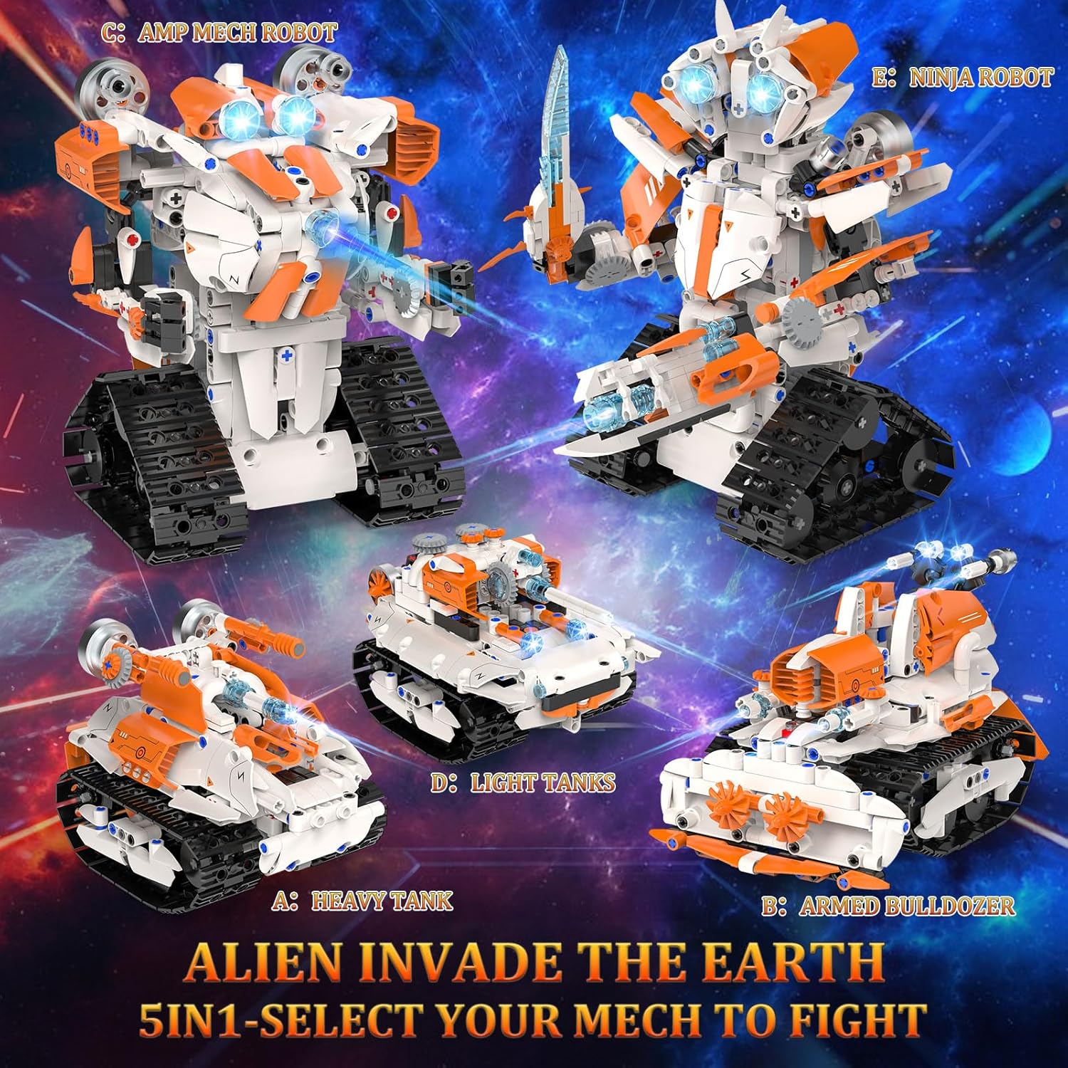 Thumbnail 1 de 689-Piece 5in1 STEM Robot Building Kit for Kids 🤖