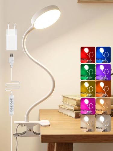 Detalle de ReinHoo Lampe de Lecture à pince RGB 10 couleurs et 10 niveaux de luminosité – 5W