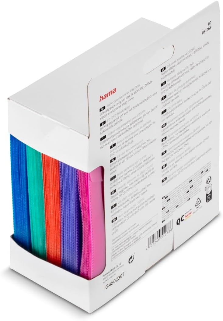 Thumbnail 2 de Hama CD/DVD protective sleeves (100-pack, assorted colours)