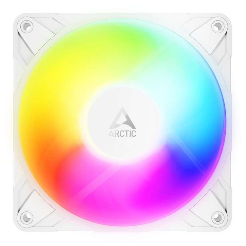Detalle de Ventilador suplementario Arctic Freezer P12 Pro Reverse A-RGB 120 mm pack 3 (PWM, 3000 RPM) con iluminación RGB