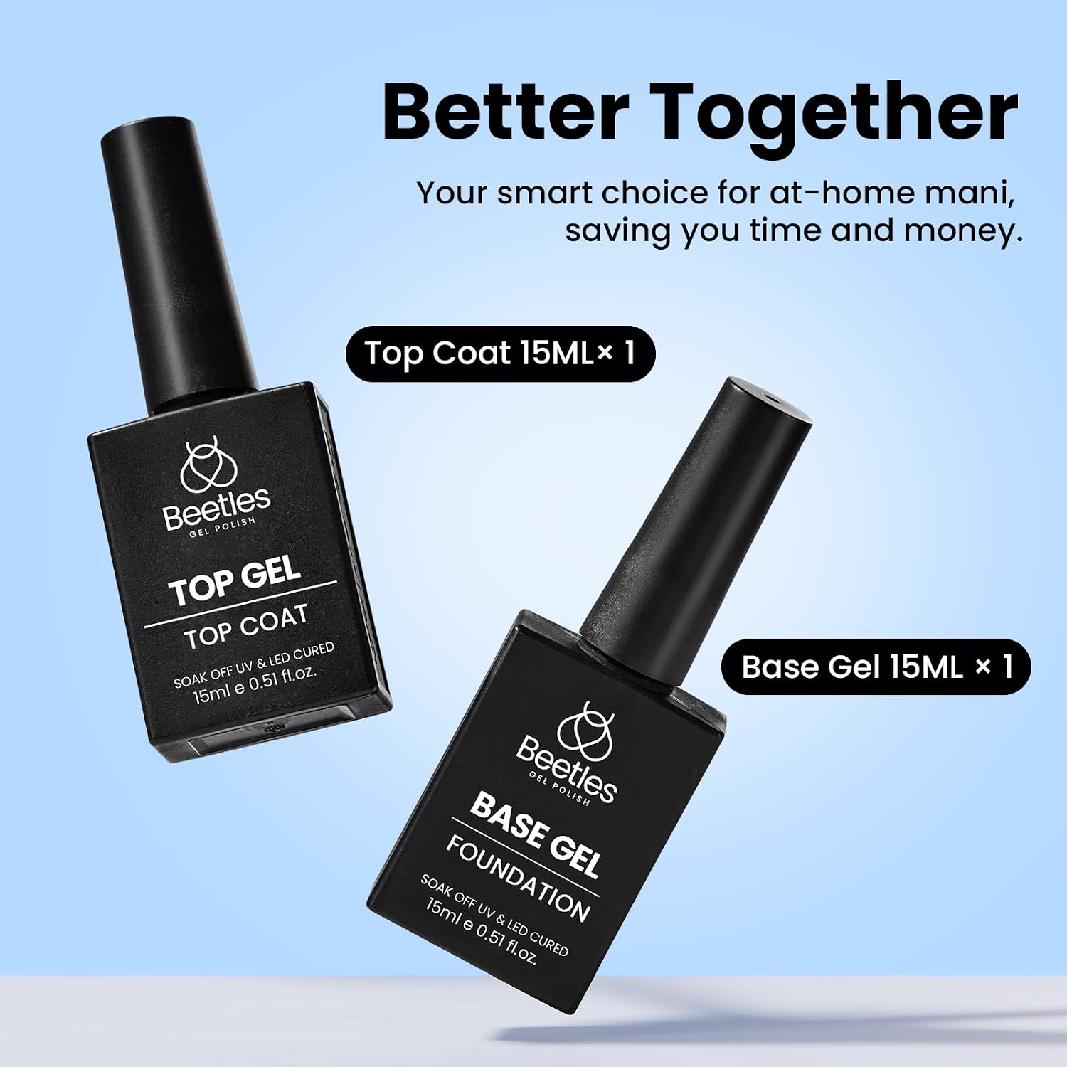 Thumbnail 4 de Beetles No Wipe Gel Top & Base Coat 15ml 💅