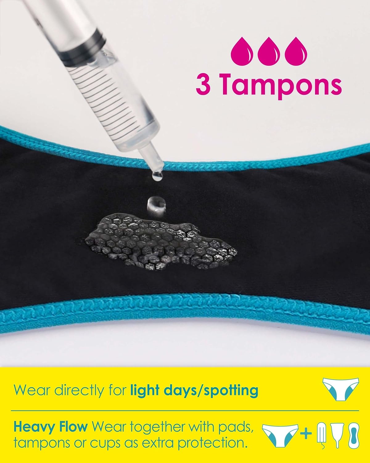Thumbnail 2 de Neione Culotte Menstruelle Adolescente – Lot de 3 (Slip Fille) pour Flux Abondant