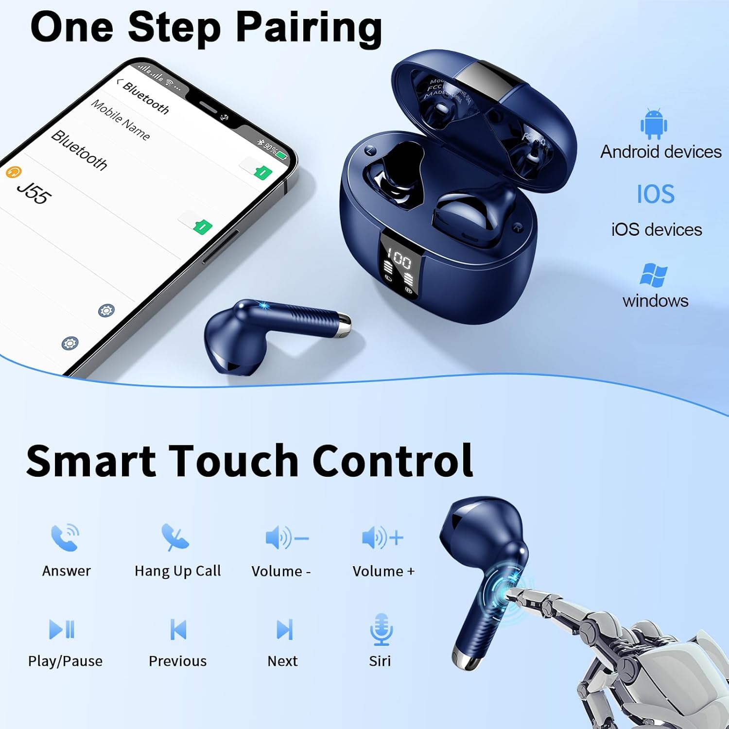 Detalle 2 de Drsaec Bluetooth Kopfhörer 48 h Akku