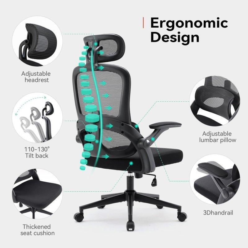 Detalle de Sihoo M102c: Silla ergonómica de malla con soporte lumbar dinámico y altura ajustable