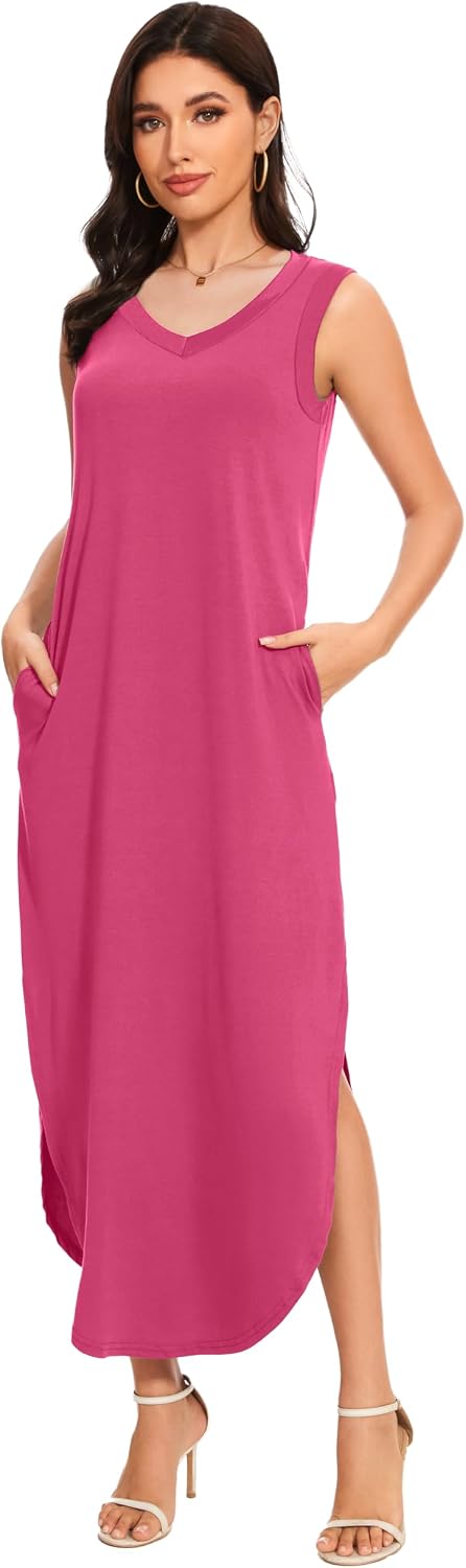 Detalle 2 de Women's Loose Sundress 2026 Maxi Dress with Pockets