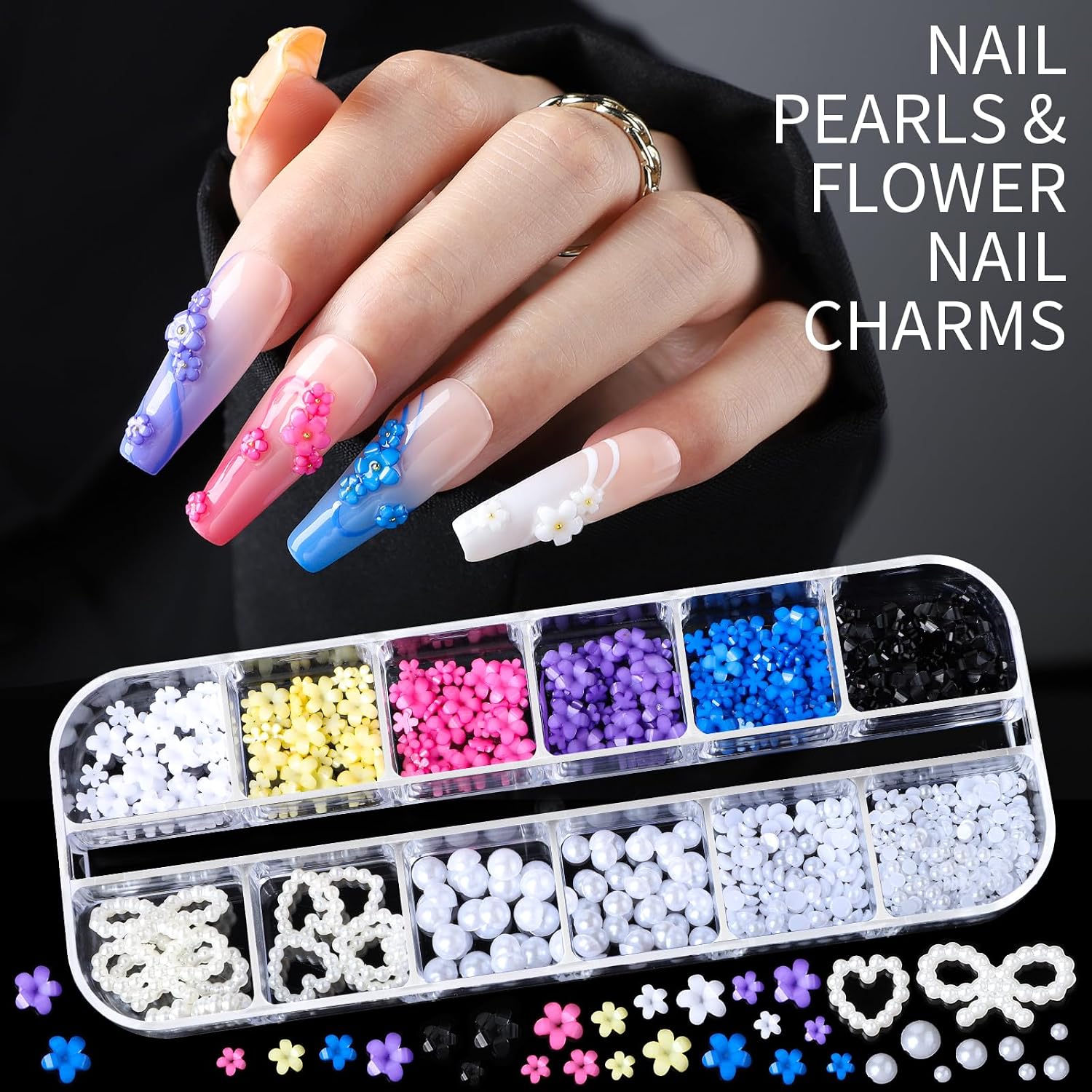 Detalle 2 de Teenitor Nail Charms 15 Sheets Gold Stickers