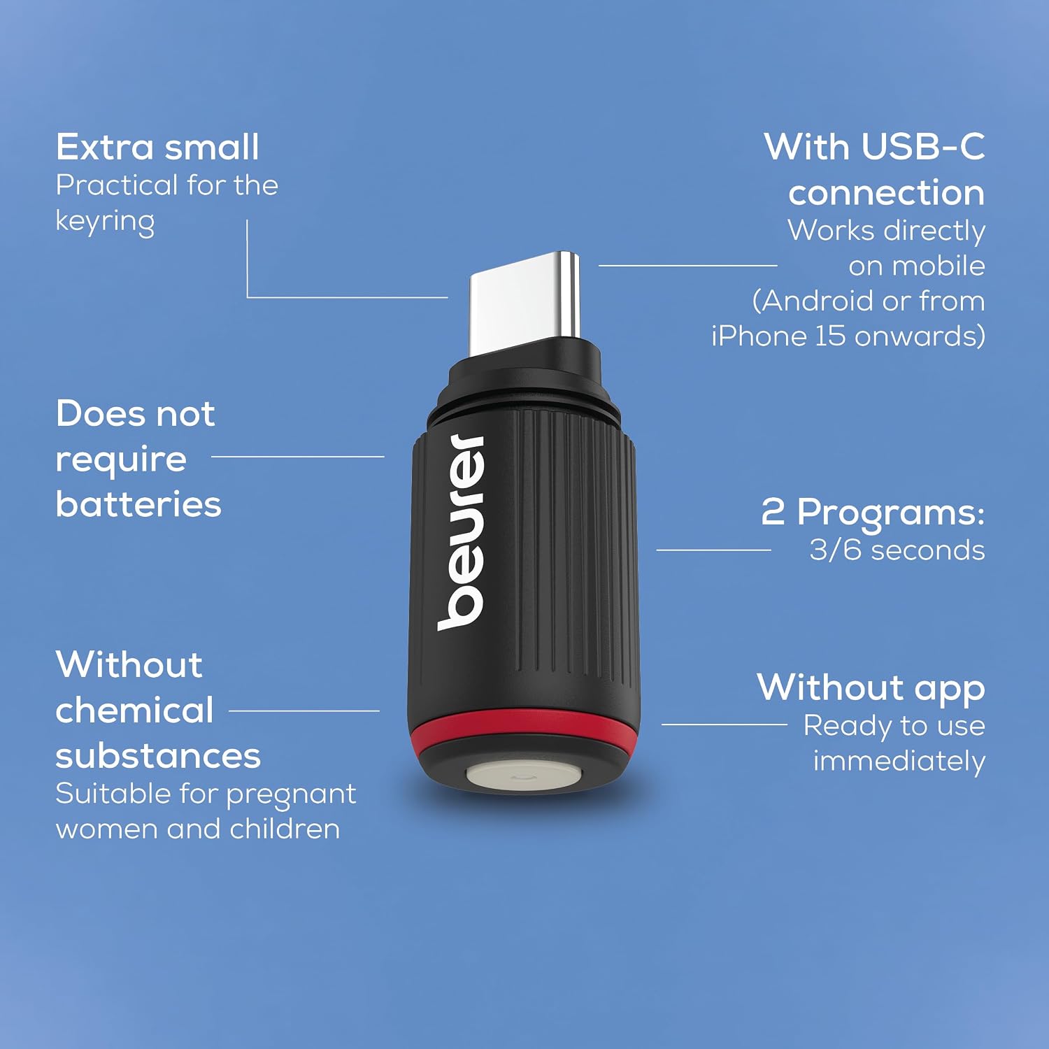 Thumbnail 6 de Beurer BiteX Go Deep Black Insect Bite Healer for Smartphones