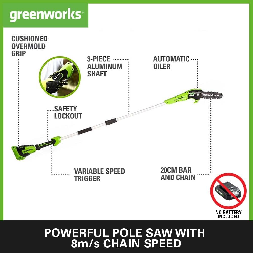 Thumbnail 1 de Greenworks G40PSF 20cm cordless pole saw