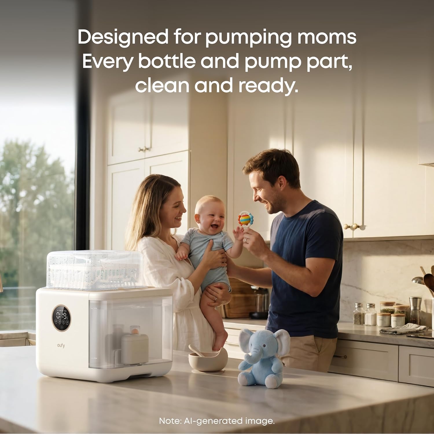 Detalle de eufy S1 Pro T6010 Baby Bottle Washer, Sterilizer & Dryer with Water Softener