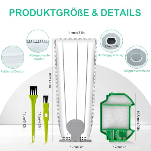 Detalle 2 de 14 Stück Staubsaugerbeutel für Vorwerk Kobold VK7 FP7 – ZQZiQi