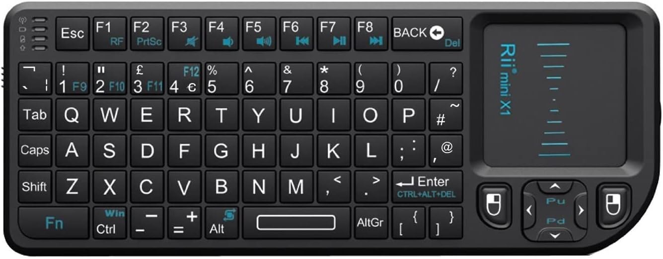 Detalle de Rii K01X1 2.4 GHz mini wireless keyboard with touchpad remote for Kodi/XMBC