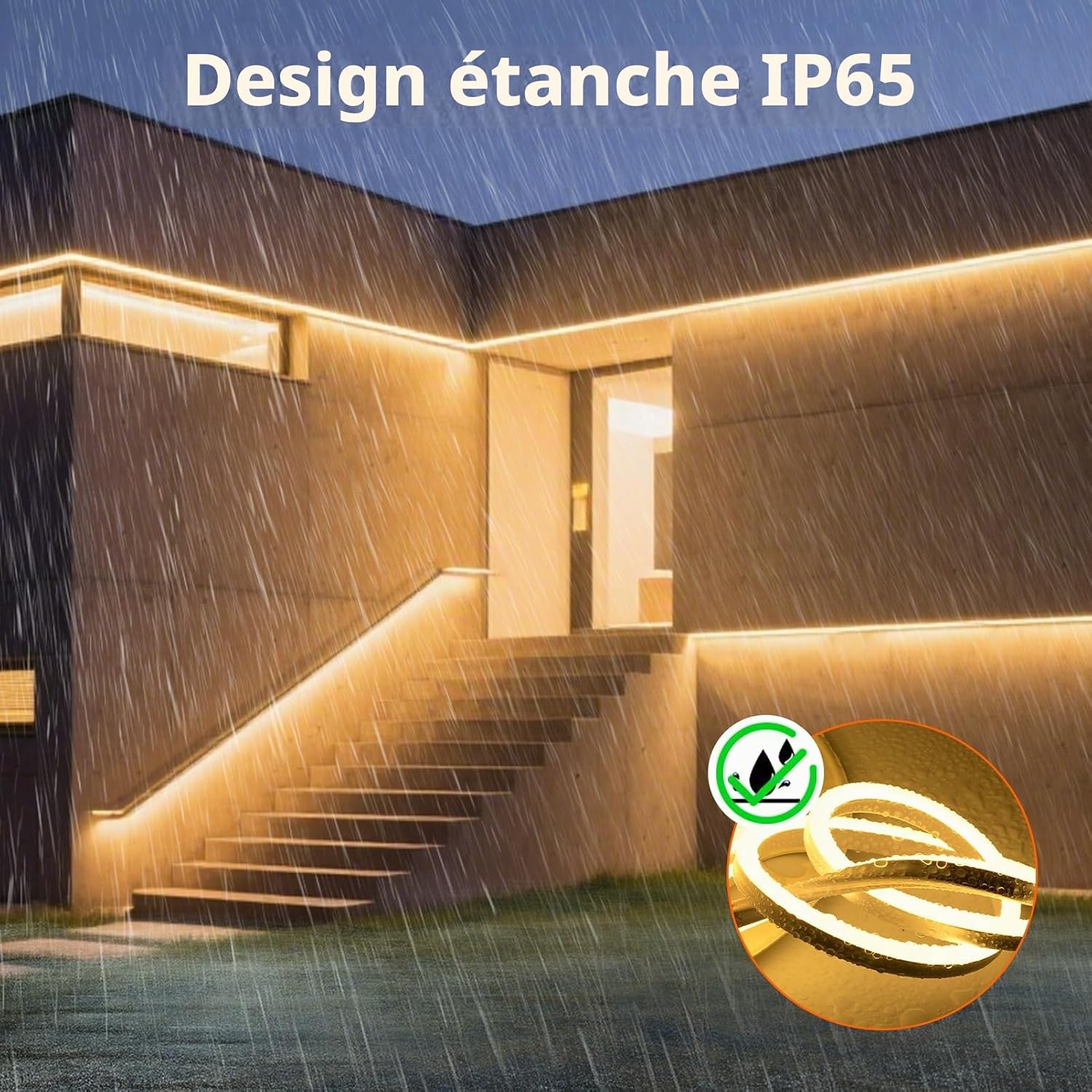 Detalle 2 de SUCIKORIO DL756-5m-3000K ledstrip van siliconen, 5 m, 220-240 V, IP65