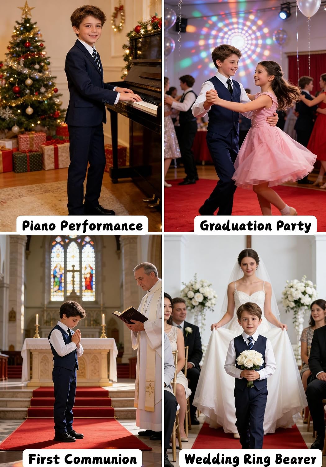 Thumbnail 4 de Boys formal suit ring bearer slim fit