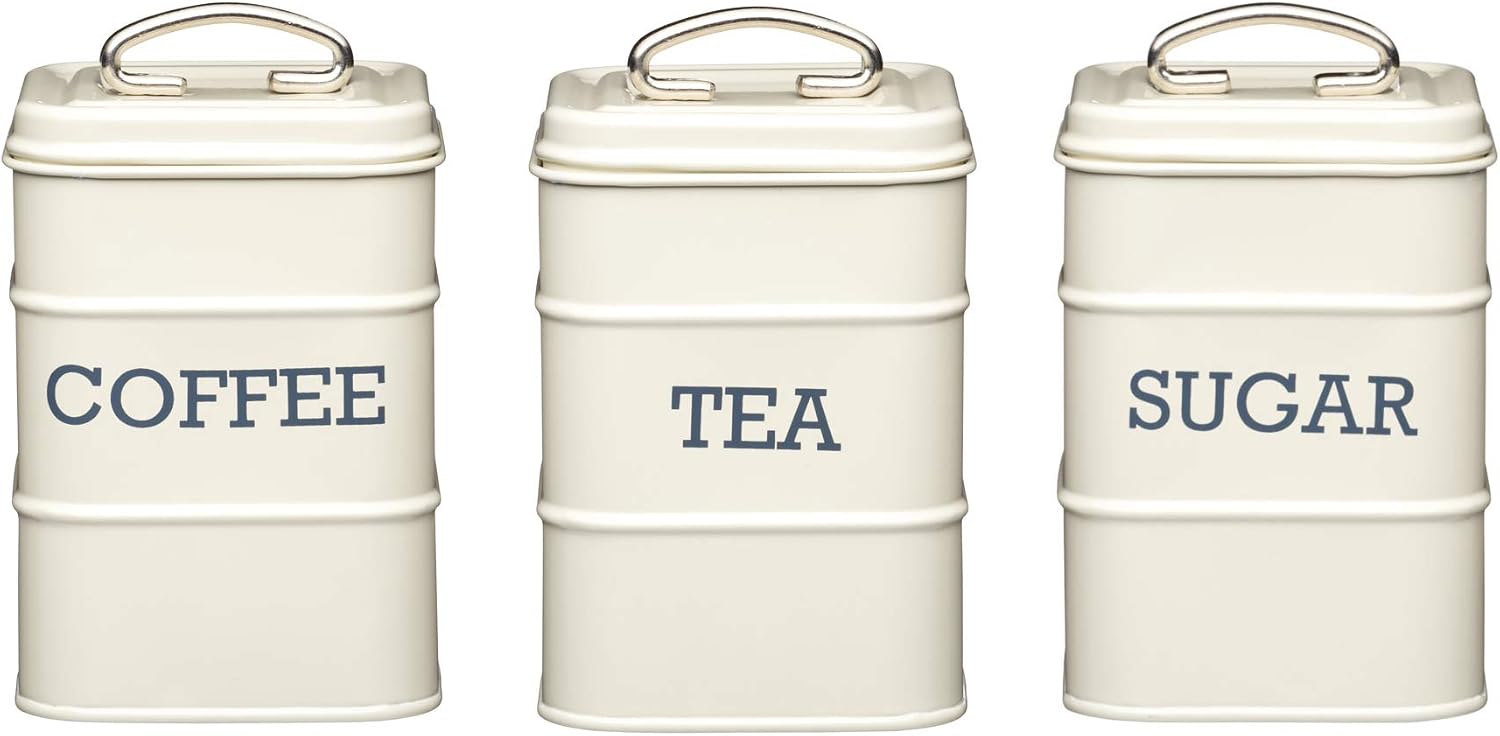 Thumbnail 3 de KitchenCraft Living Nostalgia Coffee Canister, 500 ml, Antique Cream Steel