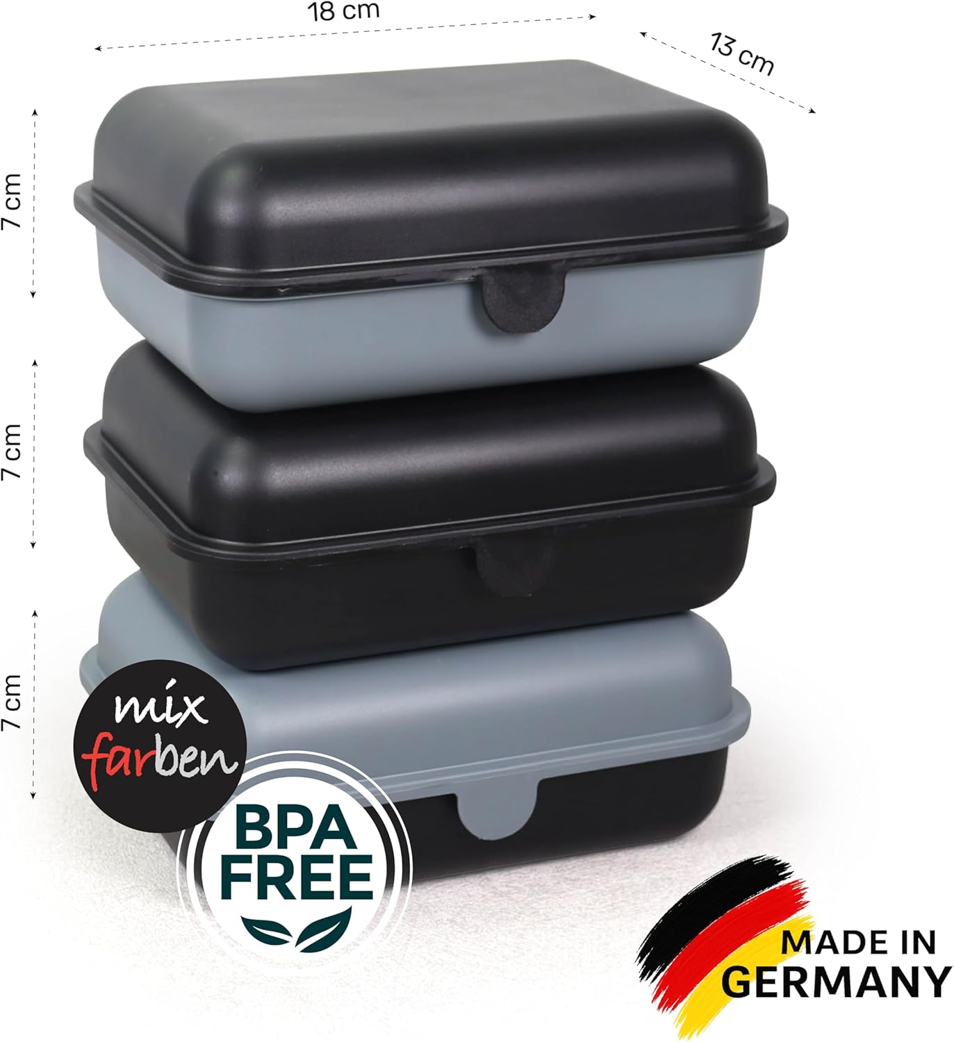 Thumbnail 5 de Blade Brotbox 3er-Set: BPA-freie Lunchboxen, 1200 ml pro Dose – Made in Germany
