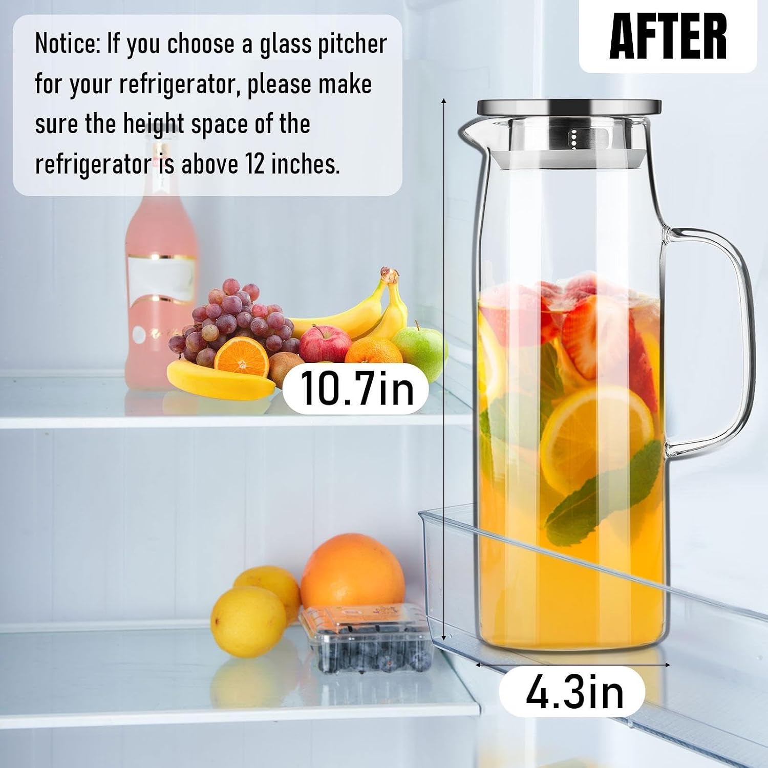 Thumbnail 2 de PARACITY glazen kan 1,5 l van borosilicaatglas met deksel en dubbele schenktuit