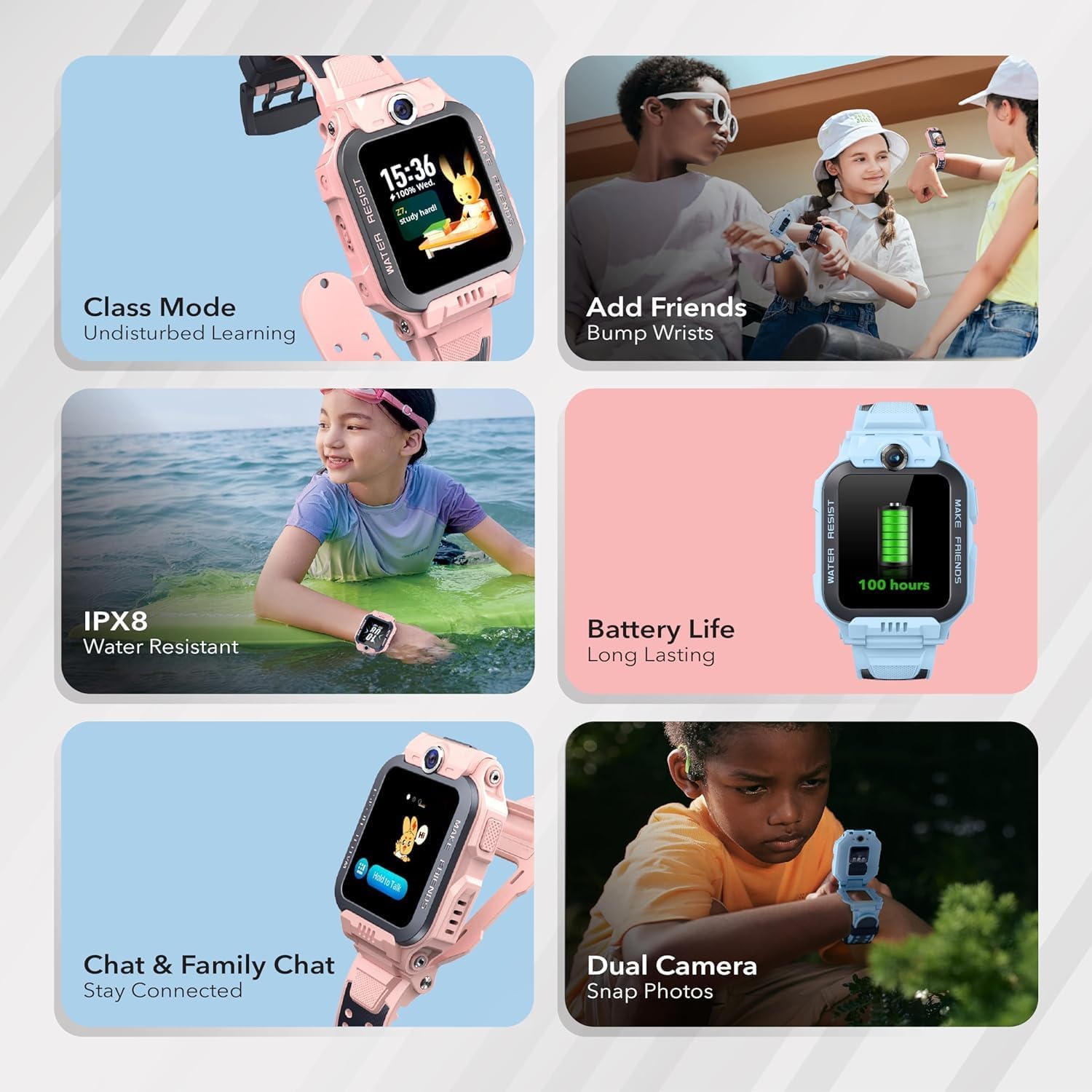 Thumbnail 6 de imoo Z7 Watch Phone: Kid-Friendly GPS Smartwatch with 2-Way Video and IPX8 Swimming