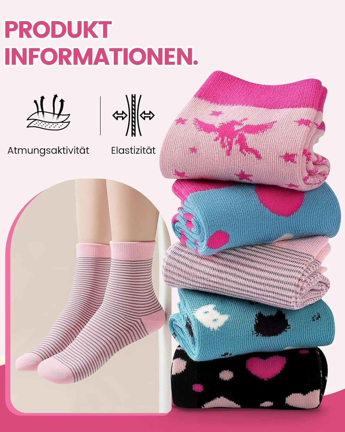 Thumbnail 3 de Kyopp Chaussettes rigolotes pour enfants – 10 paires, coton, animaux, unisexe