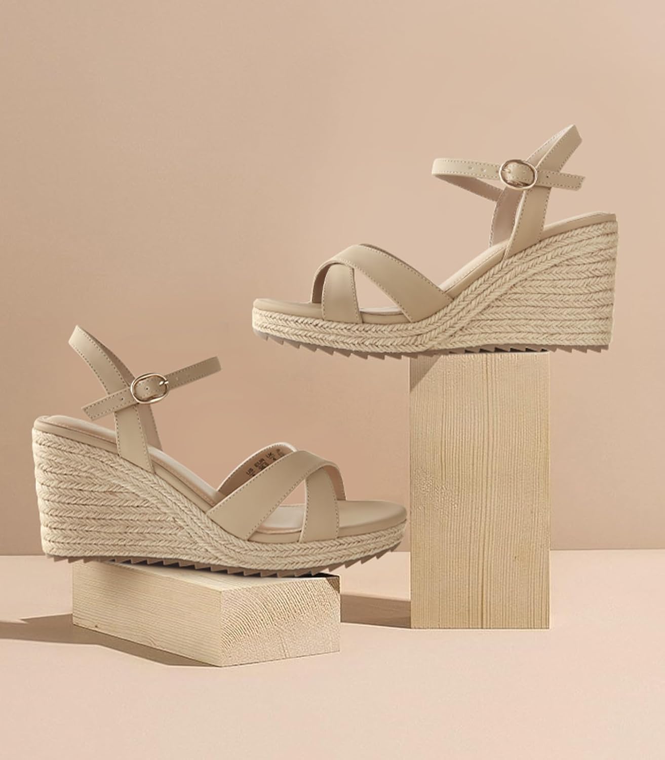 Thumbnail 2 de Ankis Women’s Wedge Sandals – 3.4-Inch Espadrille Heels with Open Toe and Adjustable Anklet