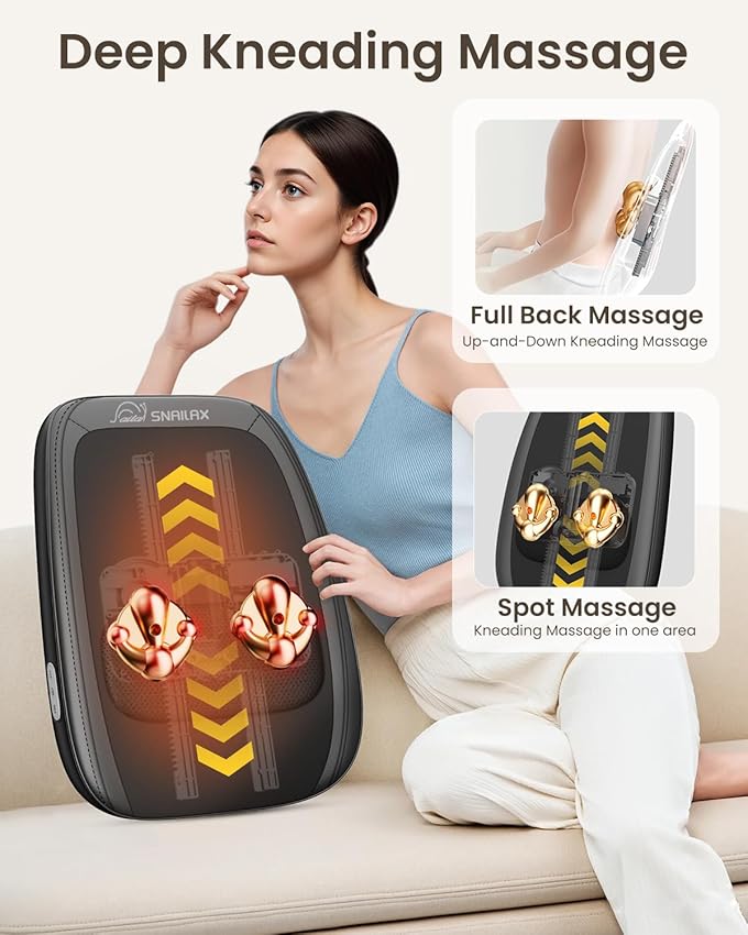 Detalle de Snailax Masajeador de espalda 4D con calor