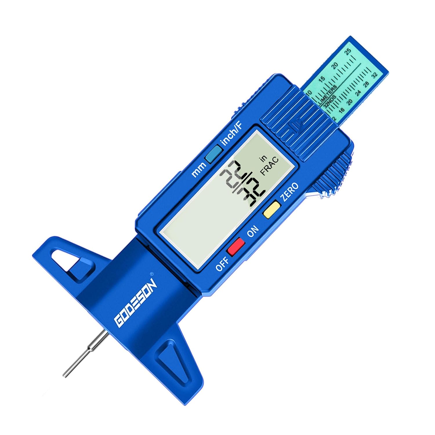 Detalle de GODESON DTG02-2BL Digital Tire Tread Depth Gauge, 3 Measurement Modes
