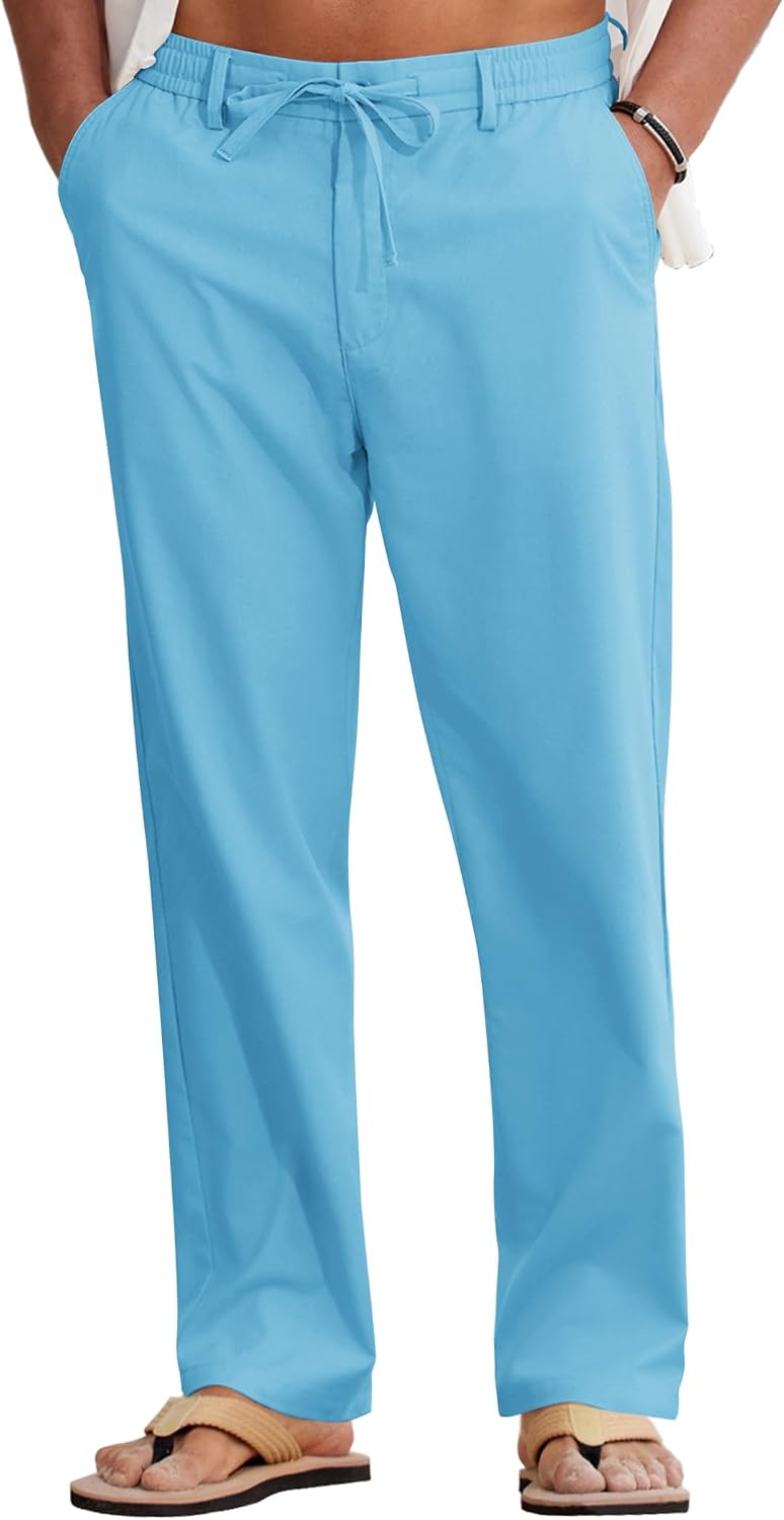 Thumbnail 6 de COOFANDY Men’s Cotton Linen Pants: Lightweight Summer Drawstring Trousers