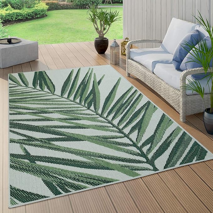 Detalle de Paco Home Alfombra Redonda Verde Bosque Floral 🌿 Ø200cm
