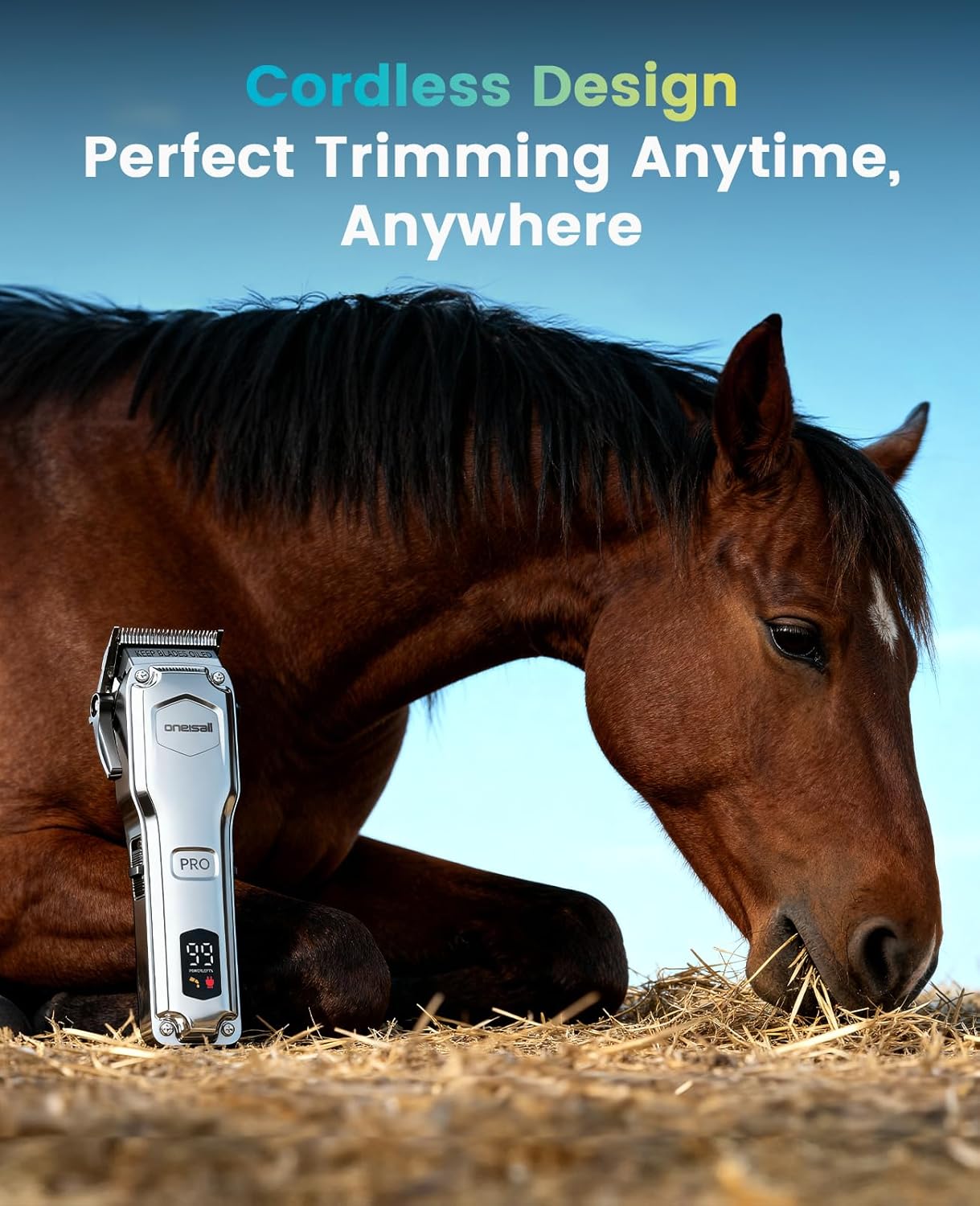 Thumbnail 3 de oneisall Cordless Horse Clippers Ultra Quiet
