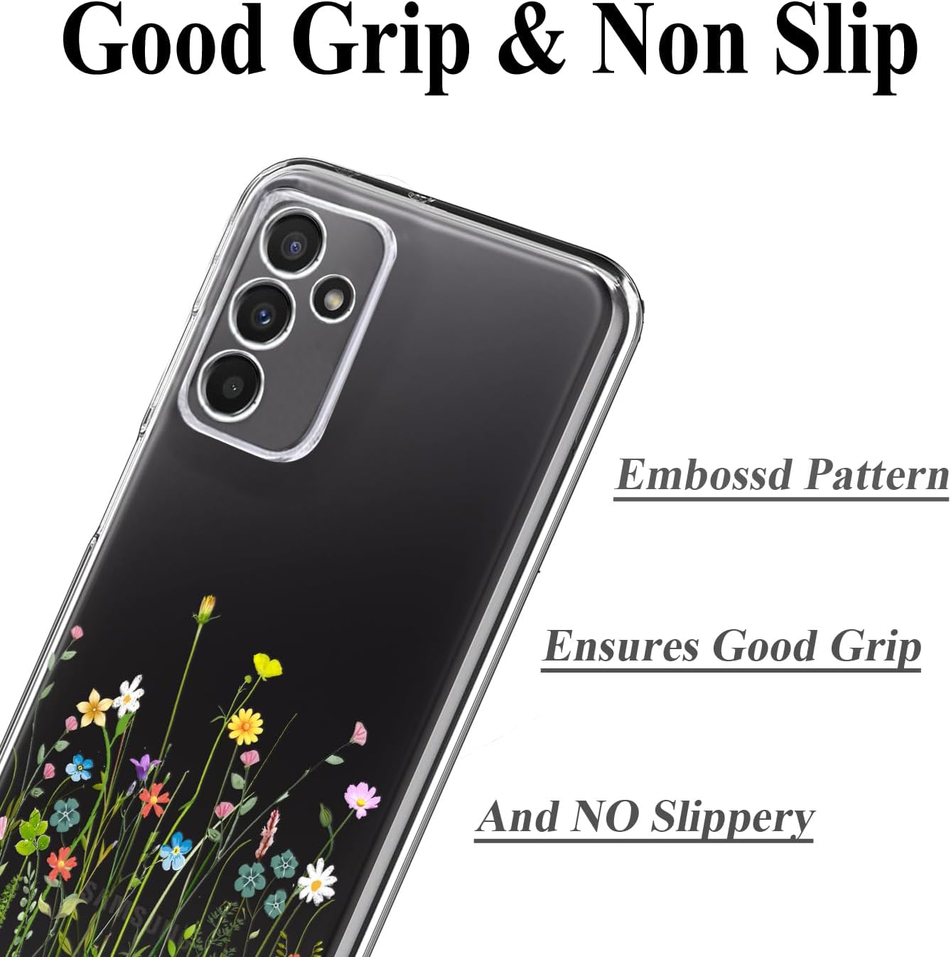 Thumbnail 4 de Unov clear case for Galaxy A15 – soft TPU protective cover with shock absorption and embossed design