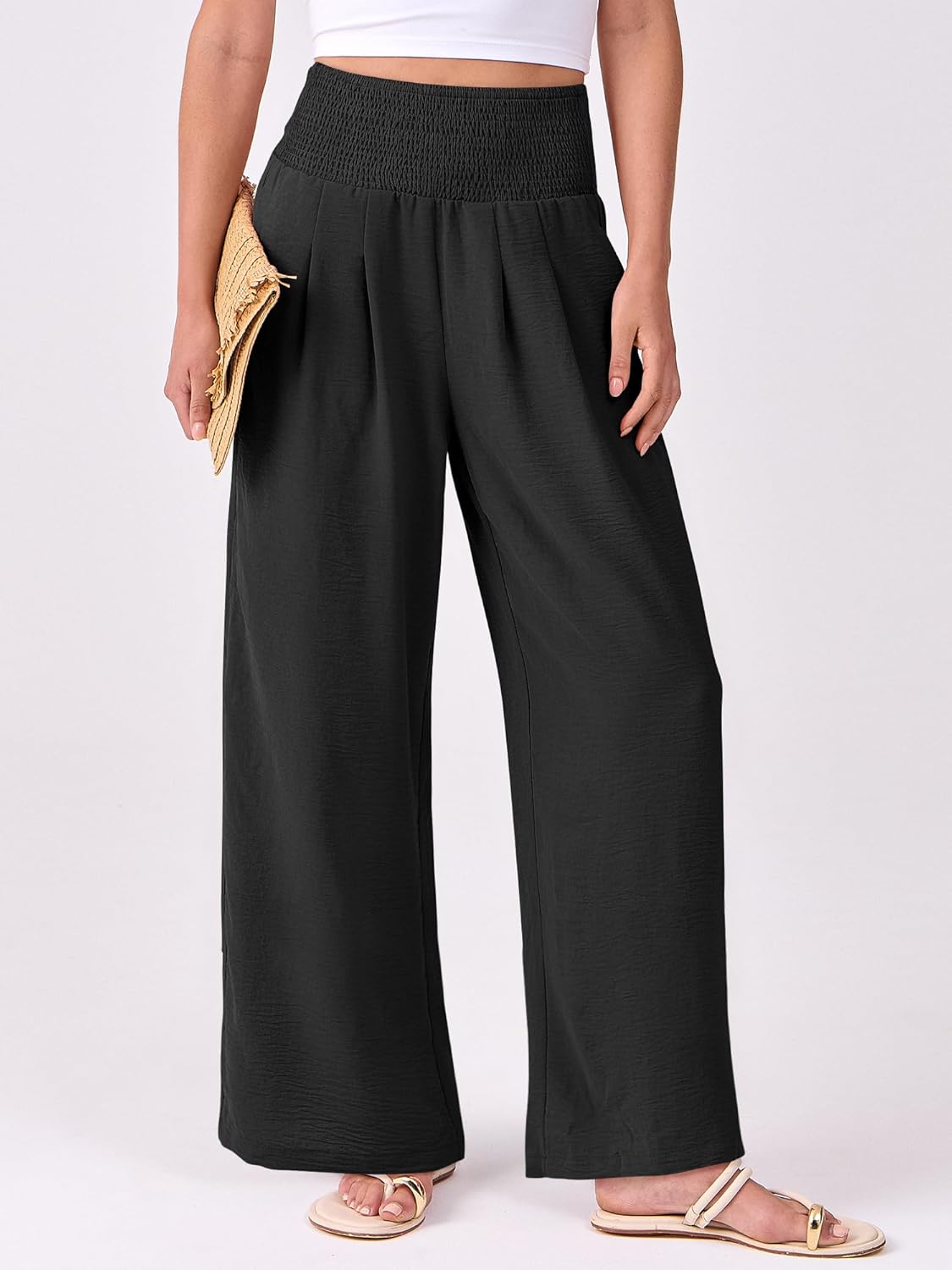 Thumbnail 1 de ANRABESS Women Palazzo Pants: Flowy, High-Waist Comfort for Summer & Vacation