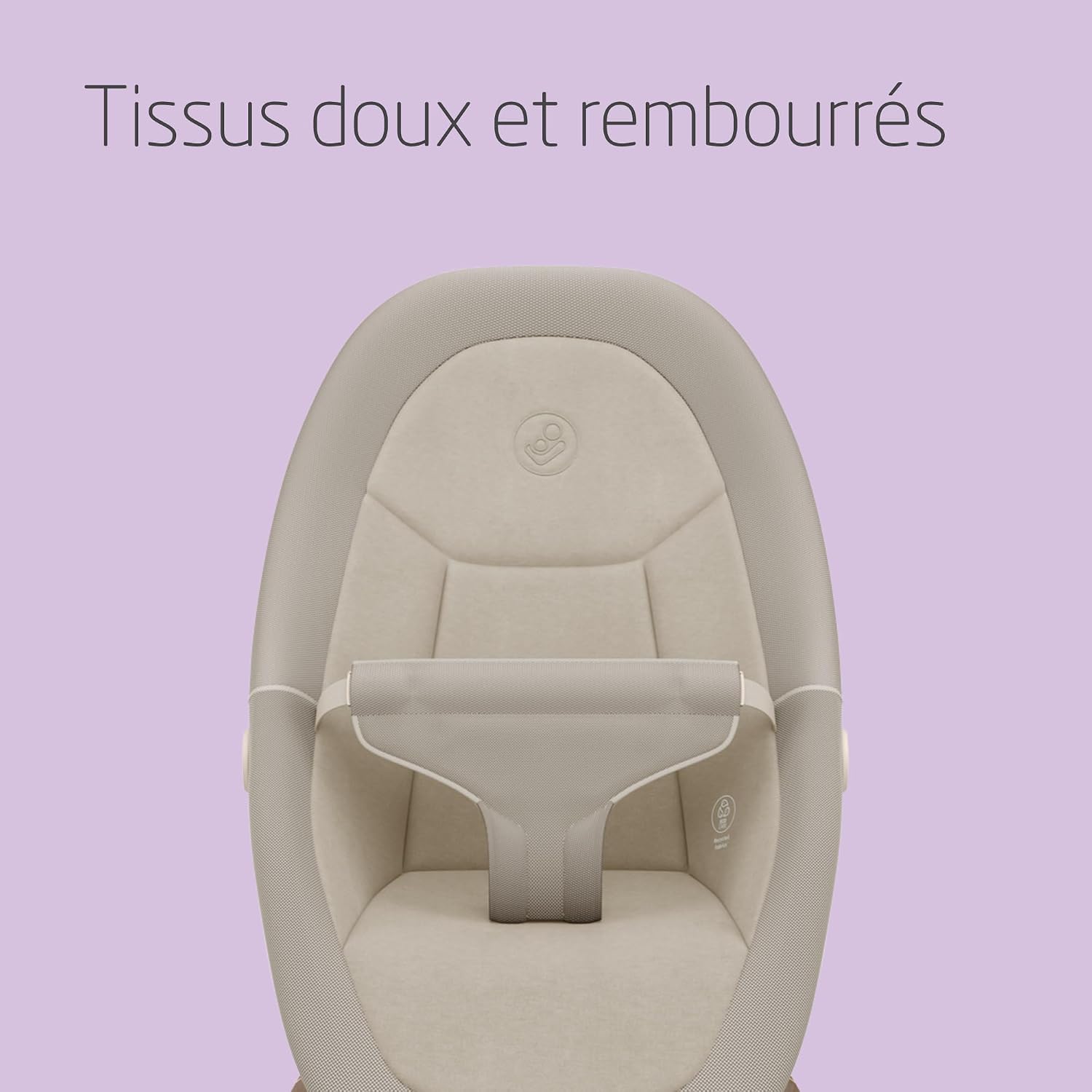 Detalle de Maxi-Cosi Dove Transat Bébé 0–3 ans, balancement naturel, tissu Eco Care recyclé, Beige Élegant