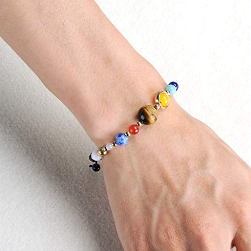 Thumbnail 4 de Senlinmu 2 X Sistema Solar: pulsera de cuentas con piedras naturales y 9 planetas