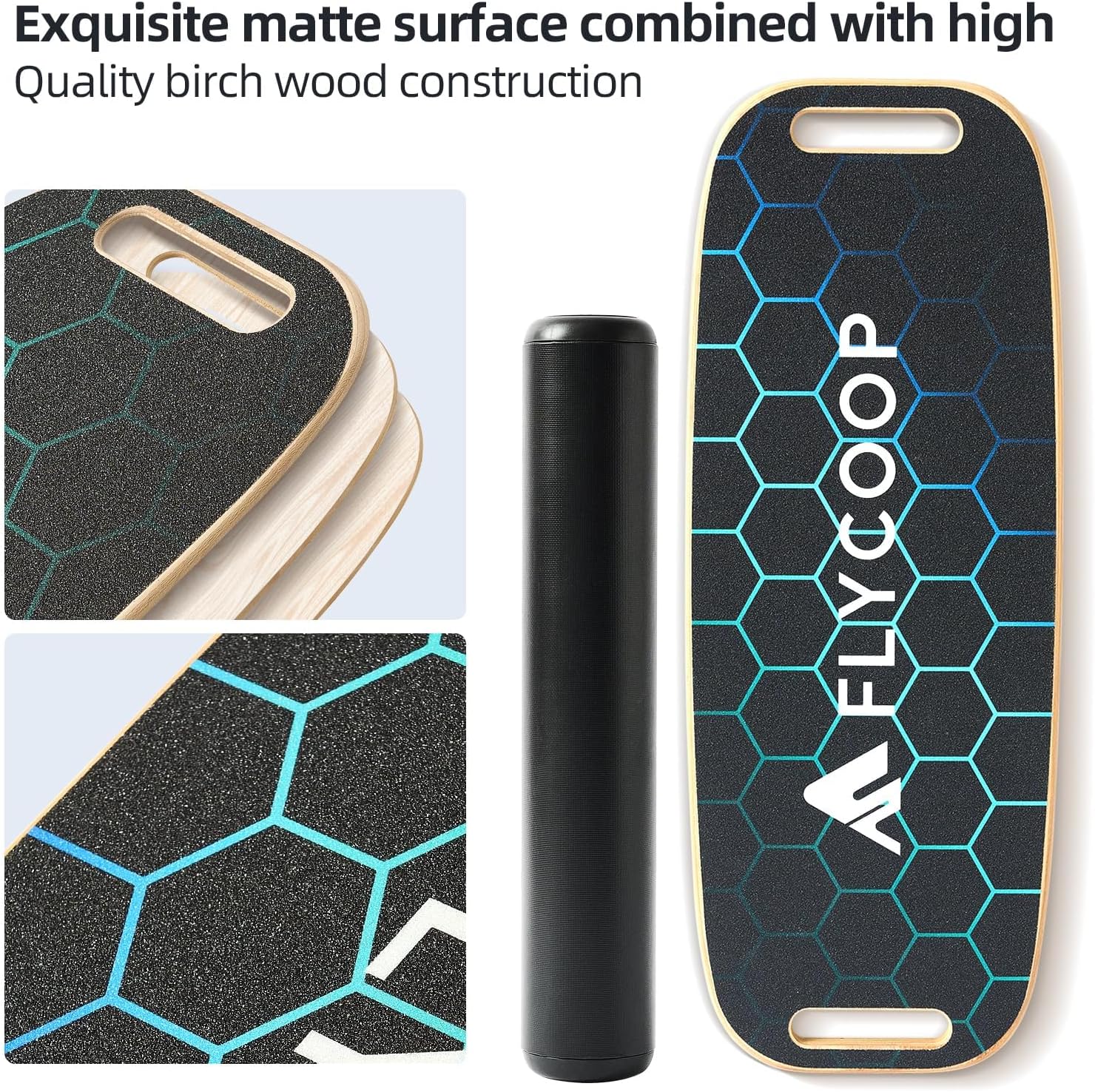 Thumbnail 3 de Flycoop Premium Balance Board für Erwachsene – Profi Wackelbrett mit Rolle bis 200 kg