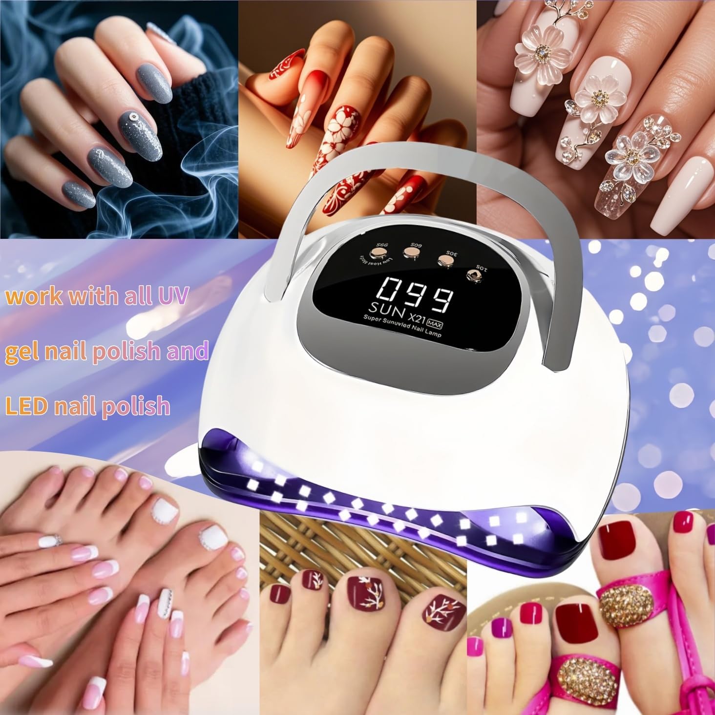 Thumbnail 5 de UV LED Nail Lamp with 72 Beads, 320W — Fast Gel Curing for Home Nail Art