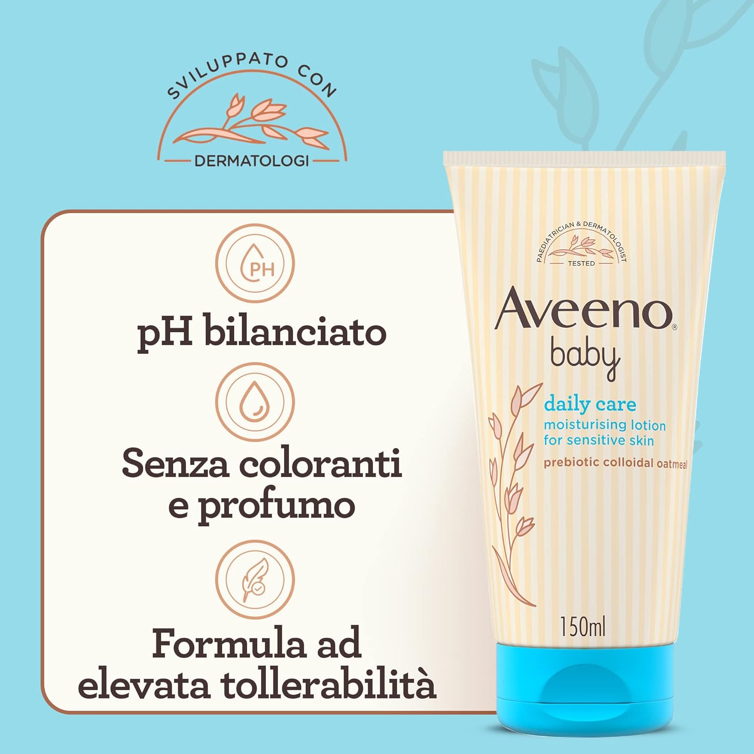 Detalle de Aveeno Baby Daily Care Crema Idratante 150 ml – crema viso e corpo per neonati e bambini