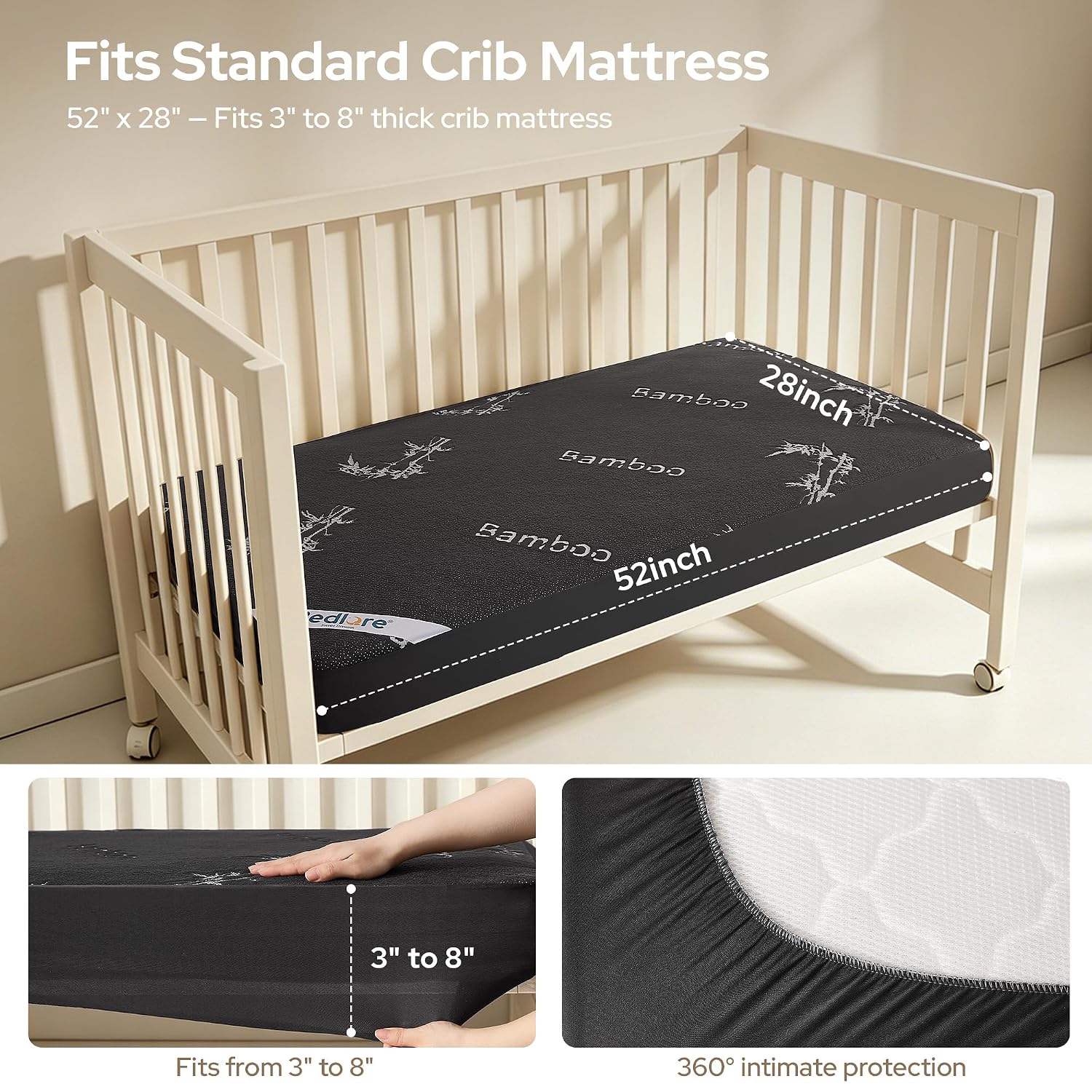 Detalle 1 de BEDLORE Crib Mattress Protector, 2-Pack