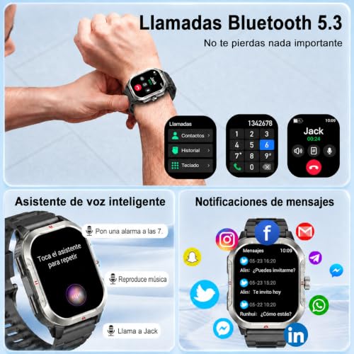 Detalle de Jugeman Reloj Inteligente para Hombre con GPS y Notificaciones – Fitness y Llamadas a un vistazo