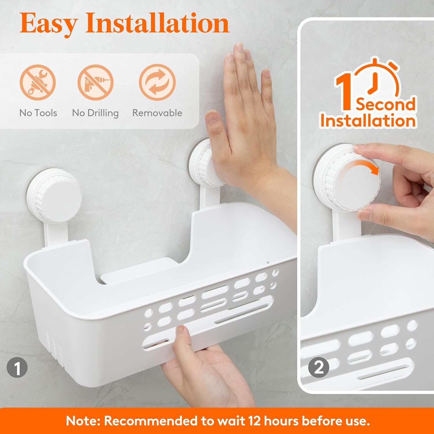 Detalle 2 de Lifewit Panier de Douche à Ventouses 31 cm