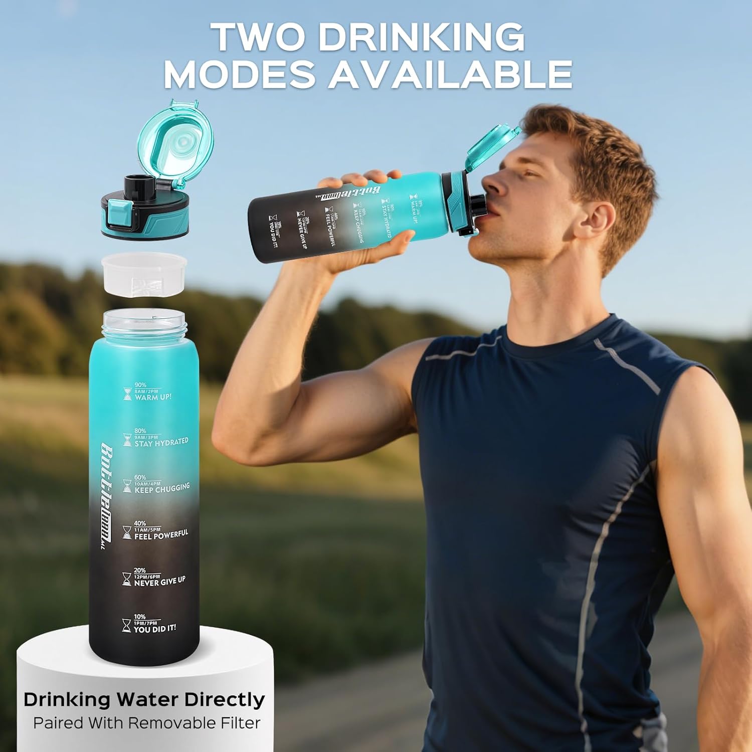 Thumbnail 1 de Youngclue 1L Water Bottle with Straw