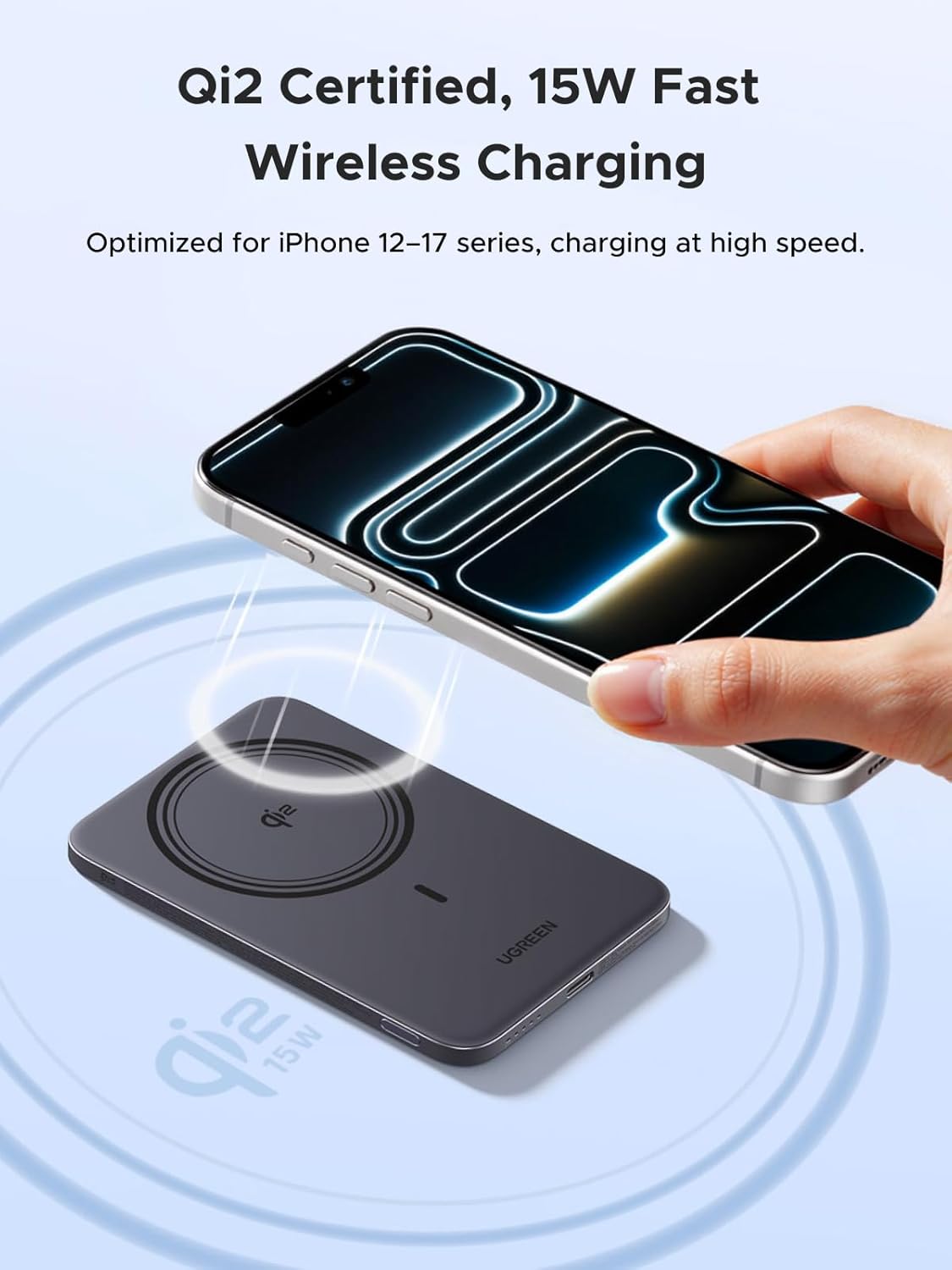 Thumbnail 2 de UGREEN Nexode Ultra-Slim 5000mAh Magnetic Power Bank with Qi2 (15W) & PD 20W USB-C