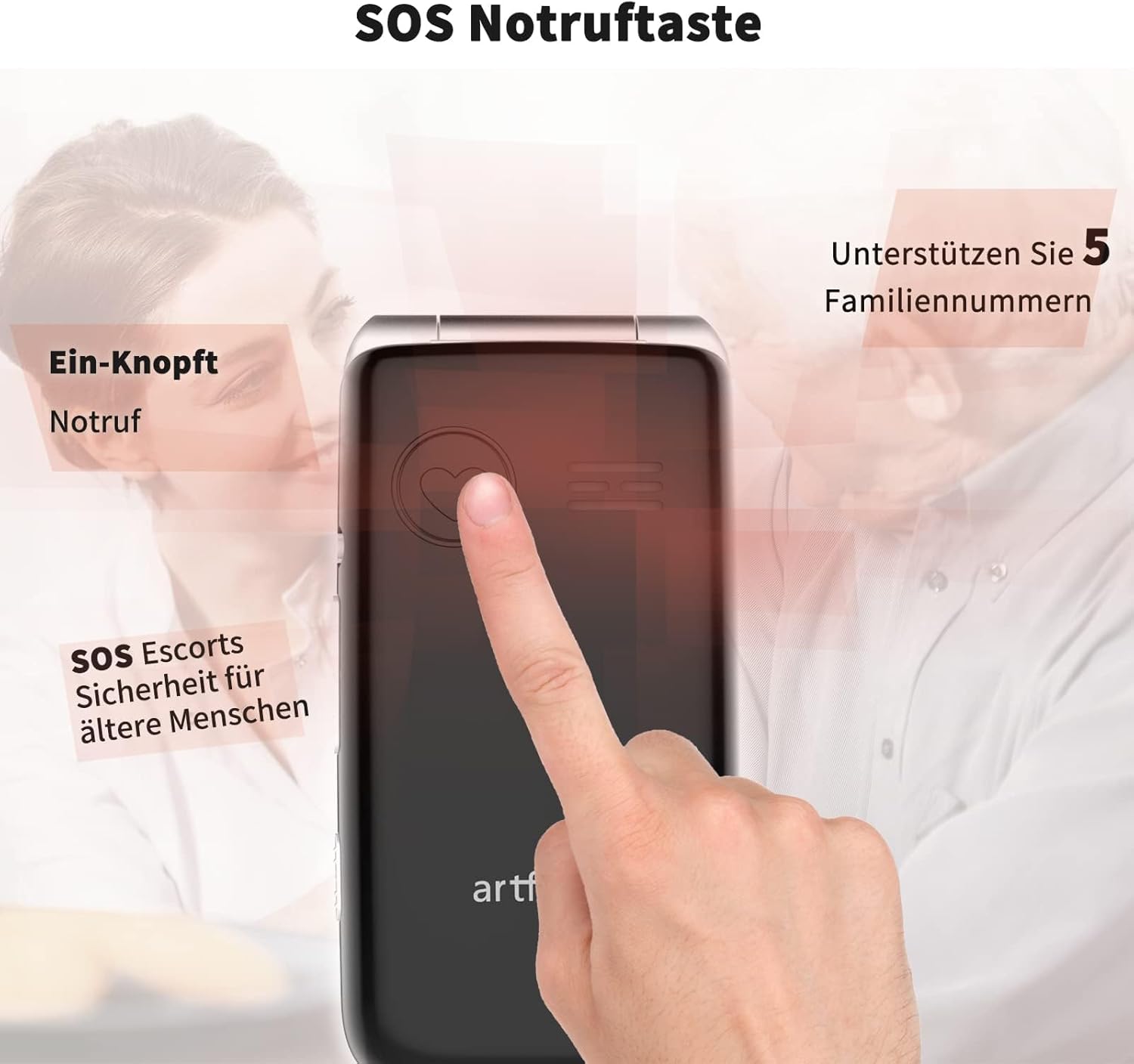 Thumbnail 4 de artfone F30 Nero – Telefono pieghevole 4G per anziani con tasti grandi