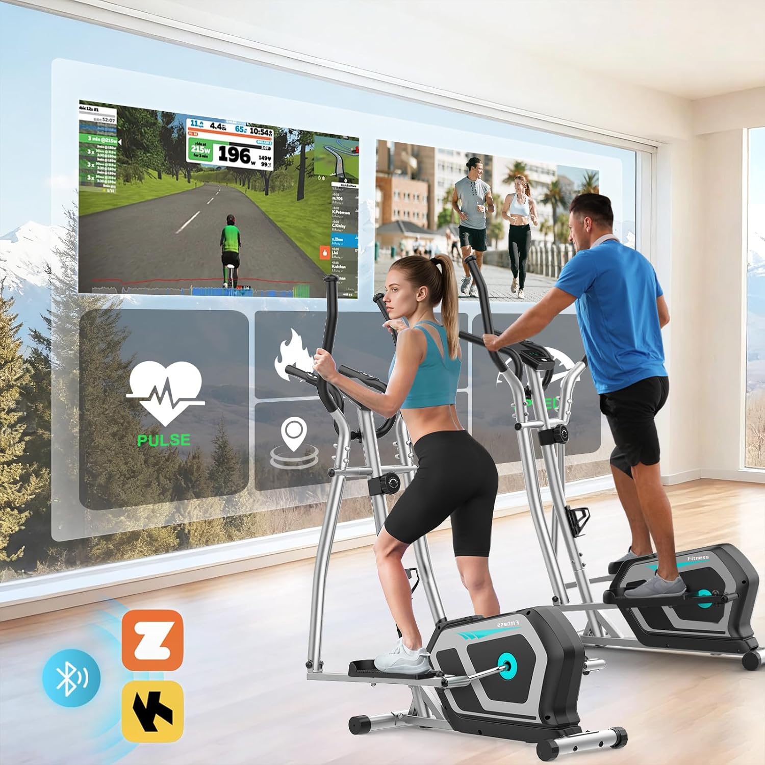 Detalle de Ellittiche Da Casa con App 3-in-1: Silenziosa, 16 Livelli e Monitor LCD