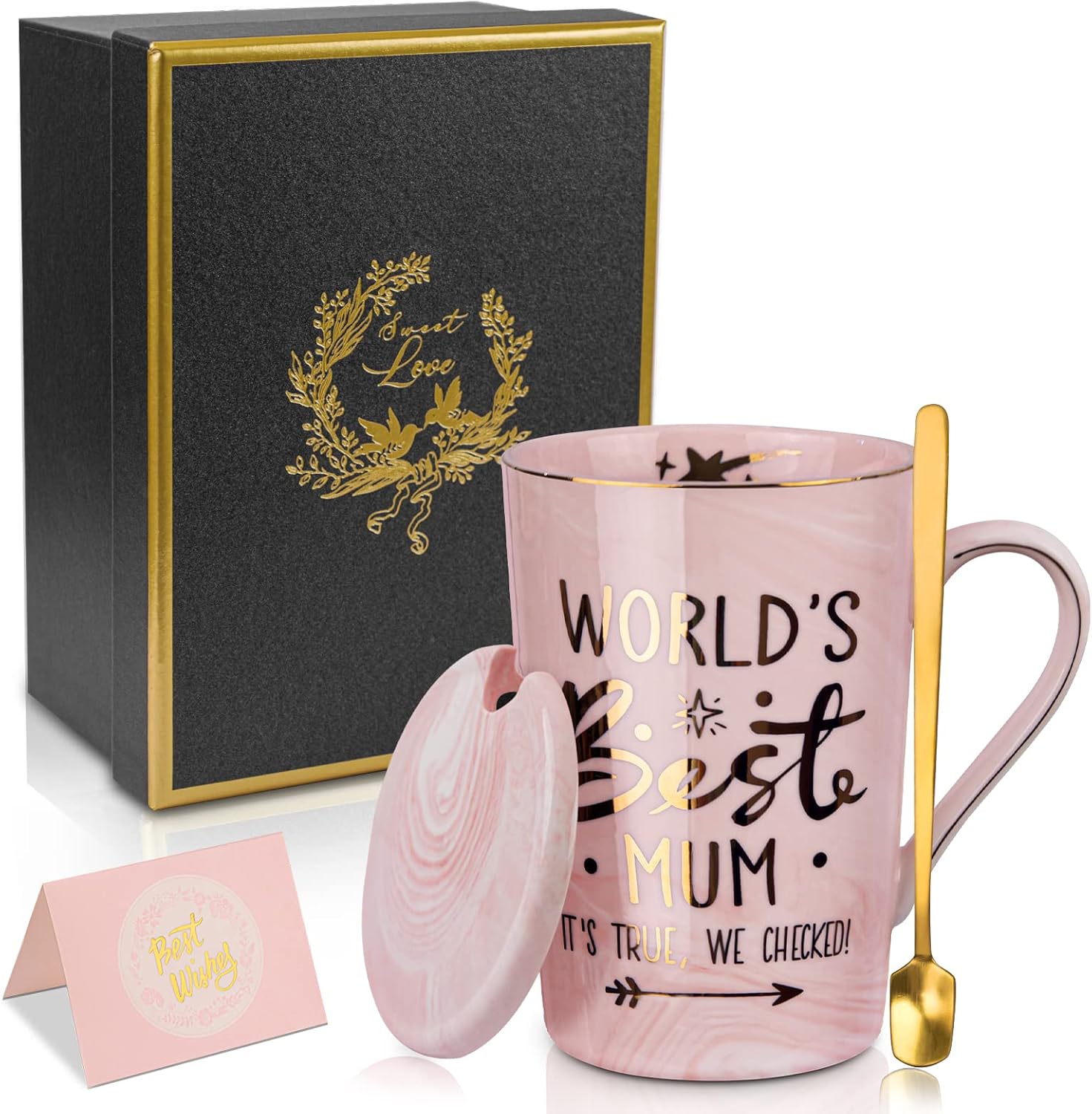 Thumbnail 6 de Mum Birthday Mummy Mug 14Oz Pink Marble