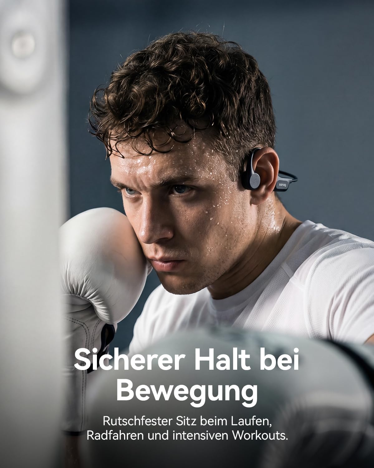 Detalle de SANAG Knochenschall Sportkopfhörer Open-Ear mit Bluetooth 5.3 – IP68, 8 Std. Wiedergabe