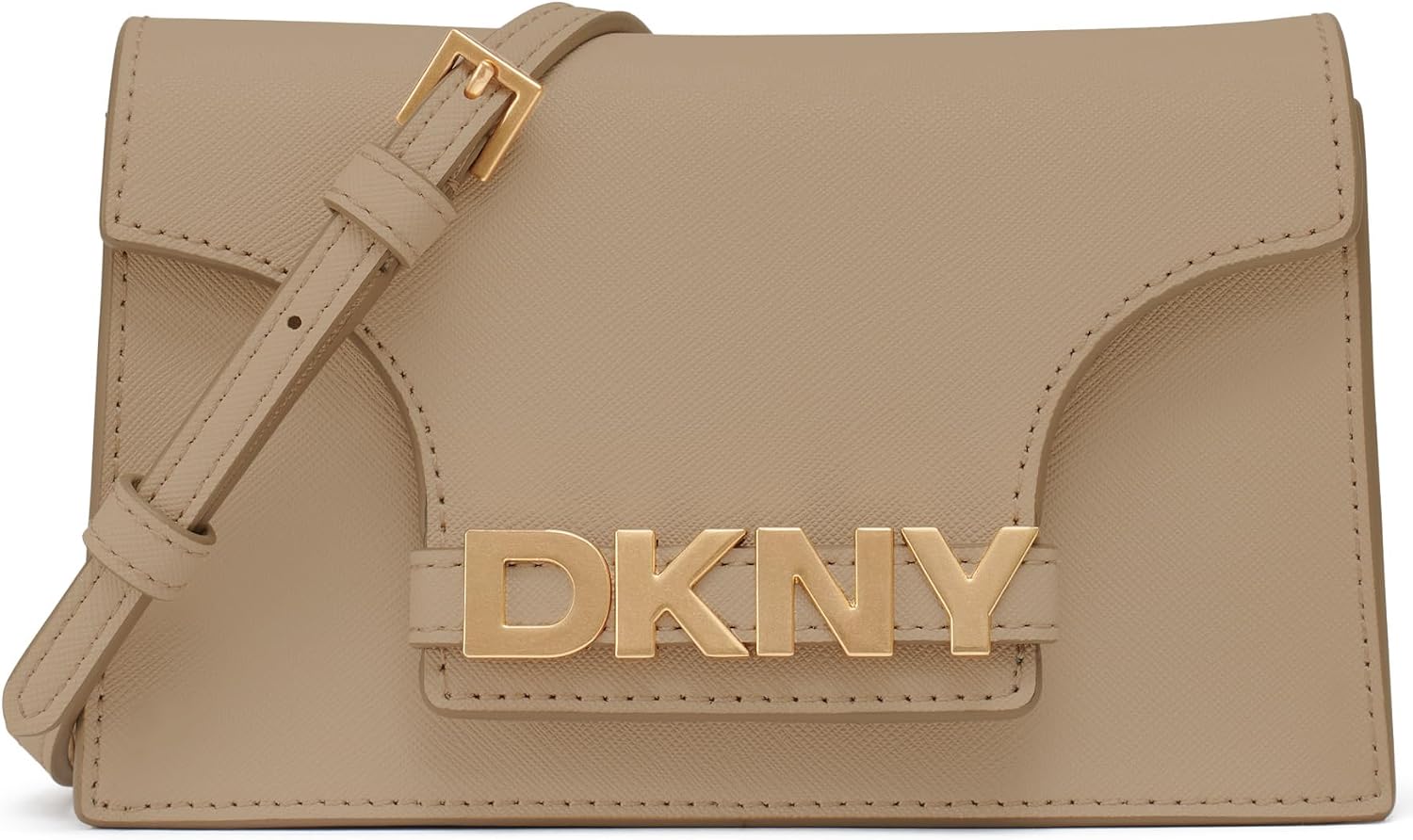 DKNY Avril Wallet on a String – Portefeuille sur Sac à Cordon pour Femmes (Cappuccino)