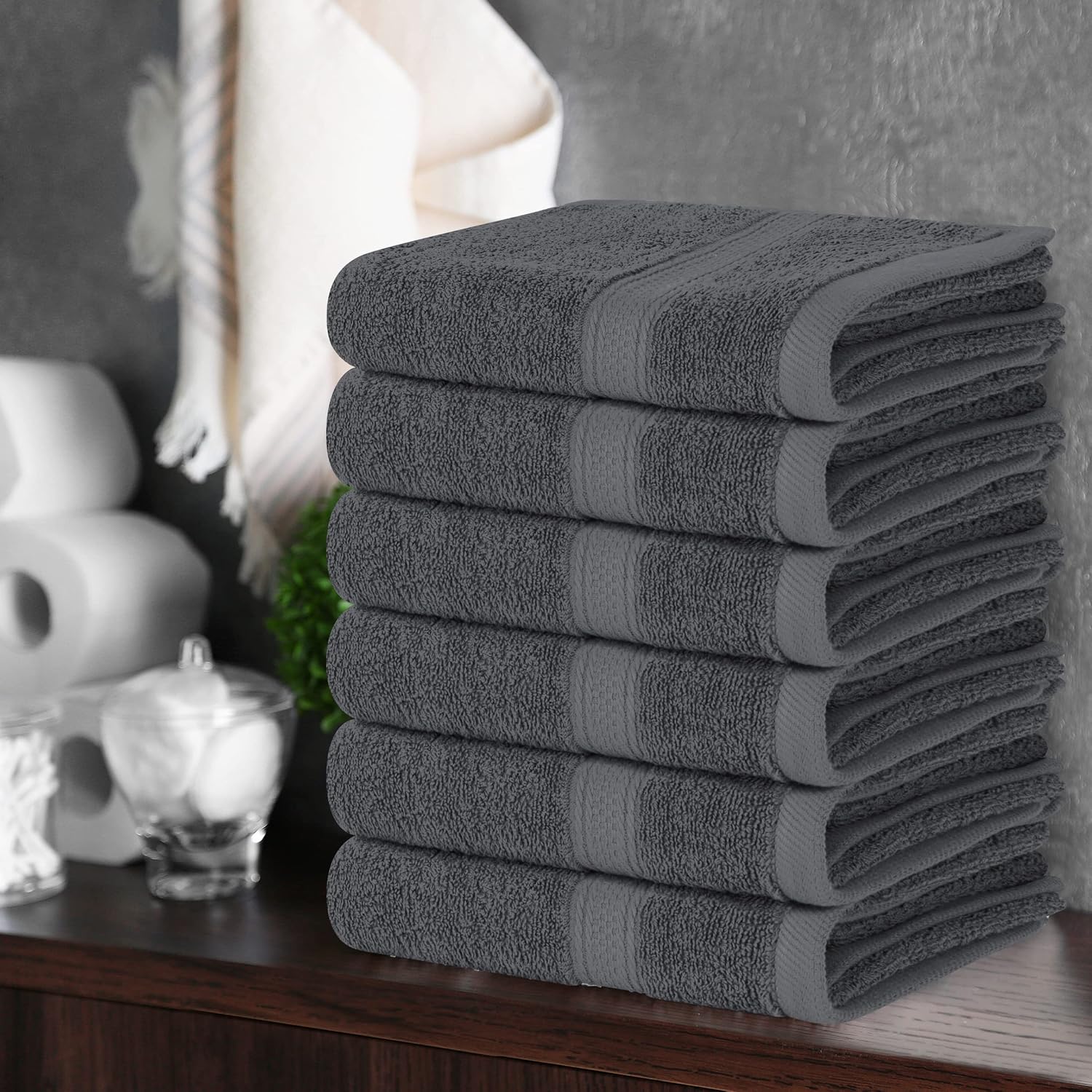 Thumbnail 6 de Utopia Towels UT0625 Hand Towels, 6-Pack, 100% Ring-Spun Cotton, Grey